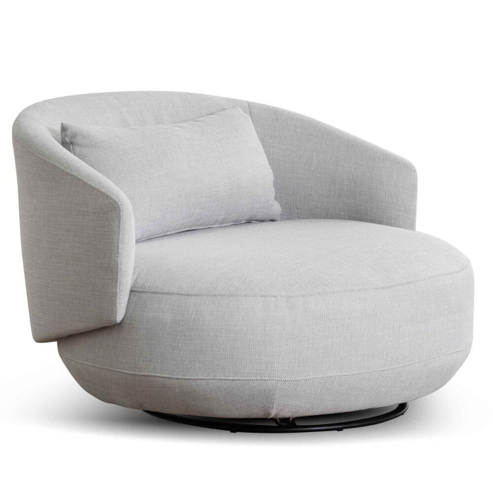 Janis Fabric Armchair - Light Texture Grey - Image 8