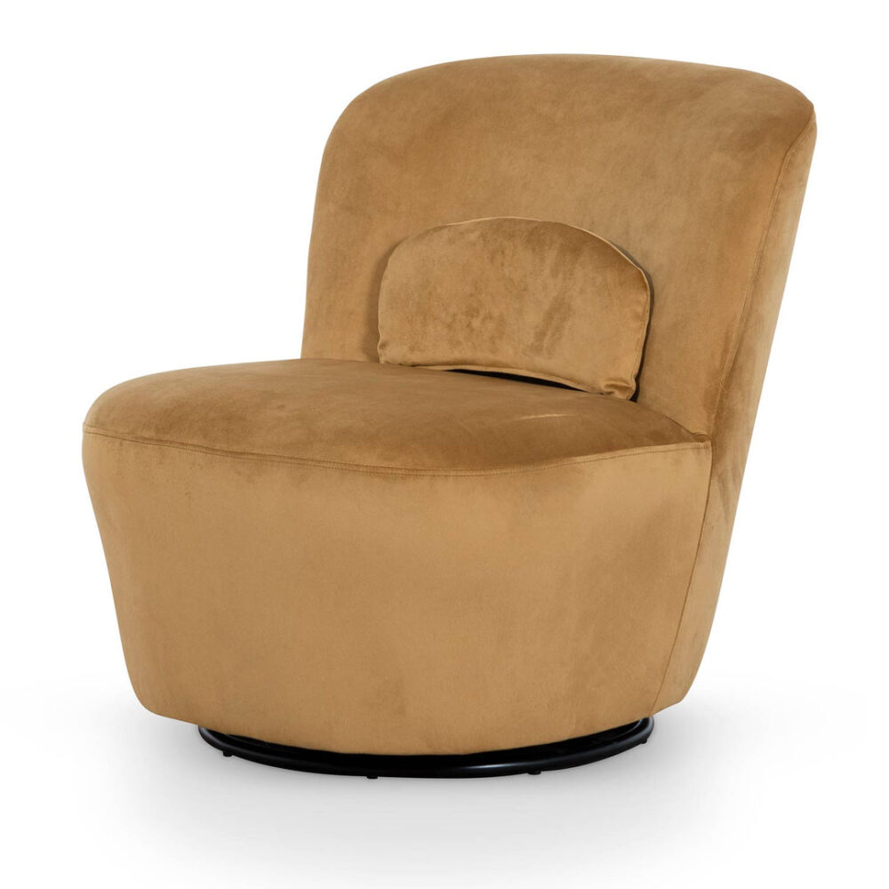 Zamora Swivel Lounge Chair - Mustard - Image 6