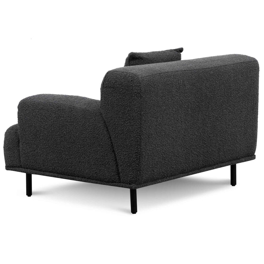 Jasleen Armchair - Charcoal Boucle with Black Legs - Image 4