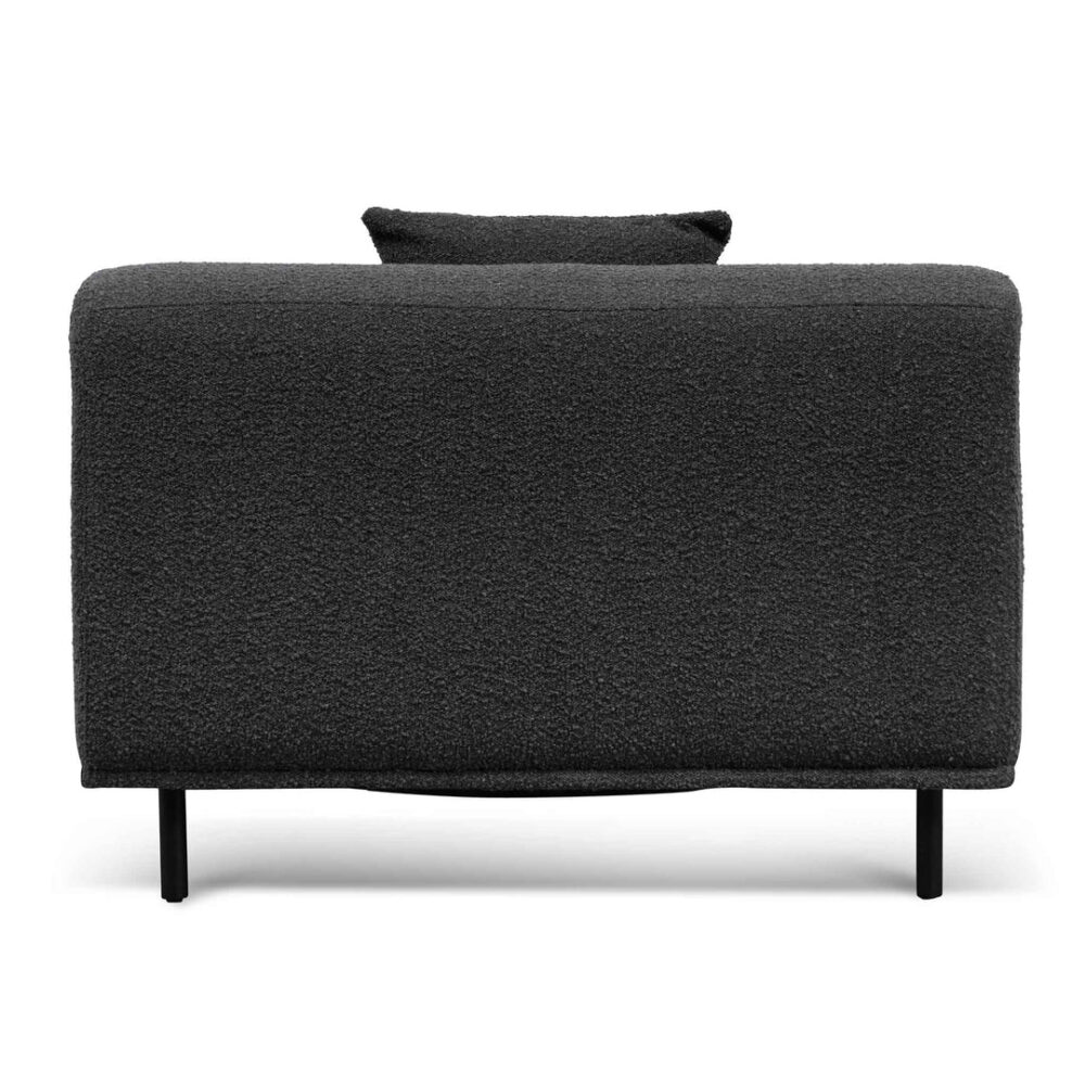 Jasleen Armchair - Charcoal Boucle with Black Legs - Image 5