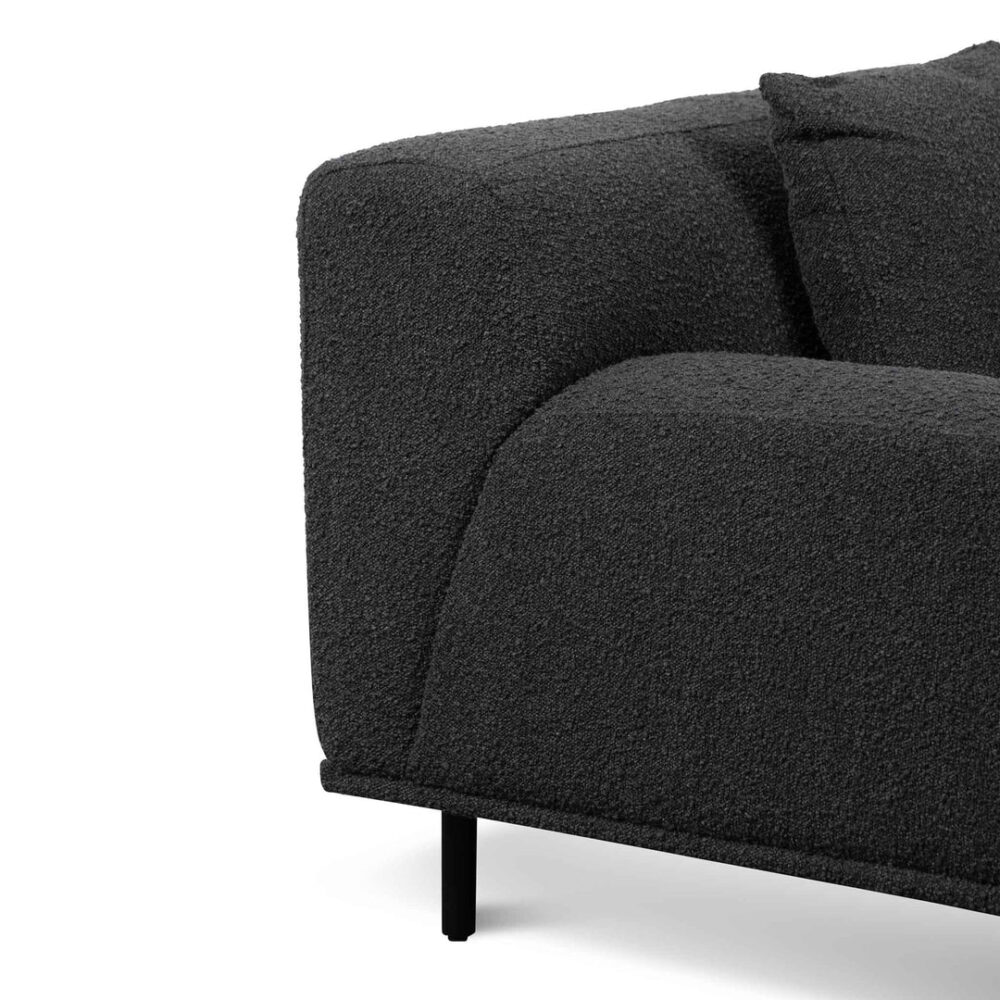Jasleen Armchair - Charcoal Boucle with Black Legs - Image 6