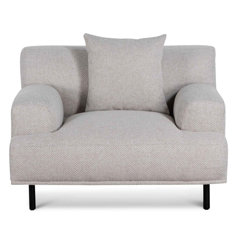 Jasleen Fabric Armchair - Sterling Sand with Black Legs - Image 2