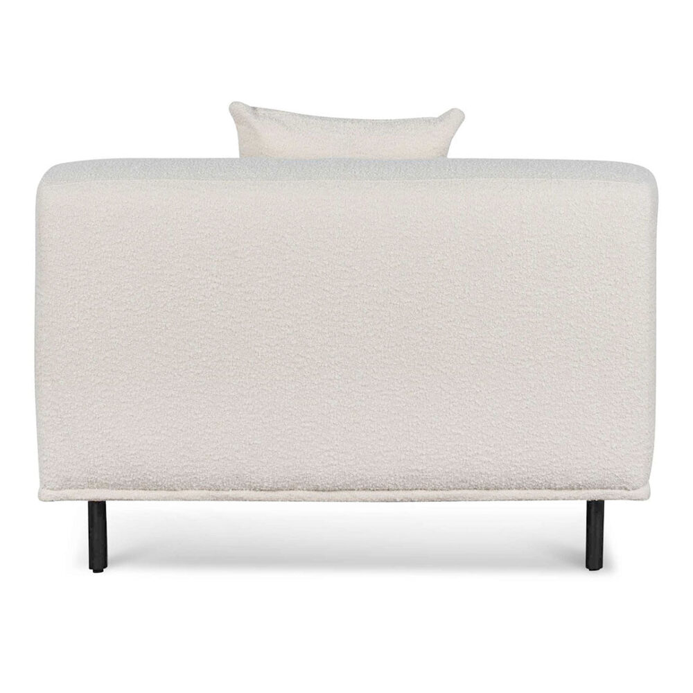Jasleen Fabric Armchair - Ivory White Boucle with Black Legs - Image 5