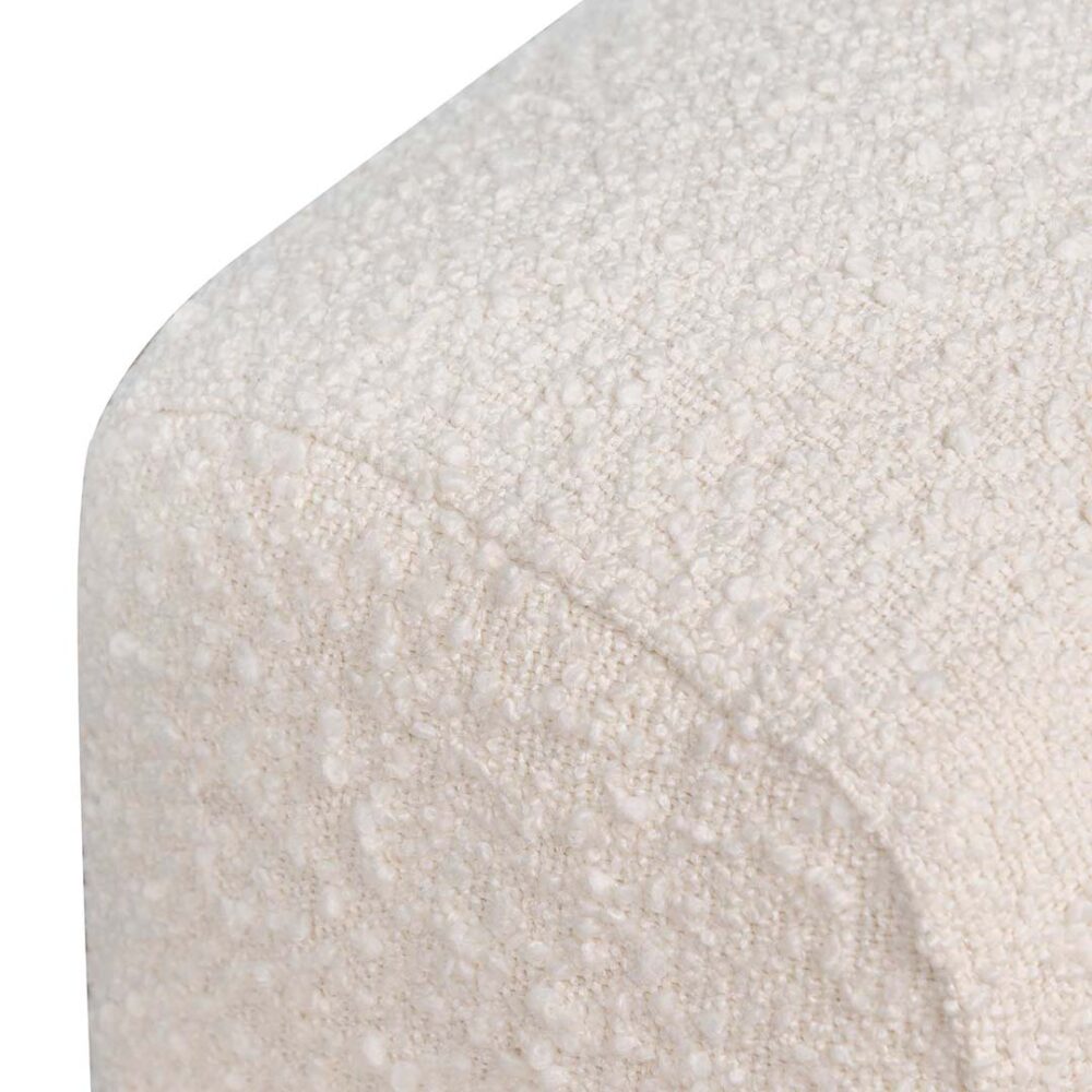 Jasleen Fabric Armchair - Ivory White Boucle with Black Legs - Image 8