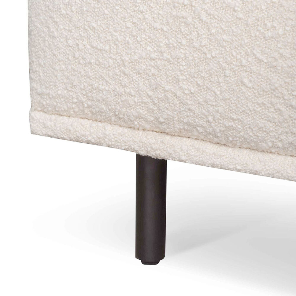 Jasleen Fabric Armchair - Ivory White Boucle with Black Legs - Image 9