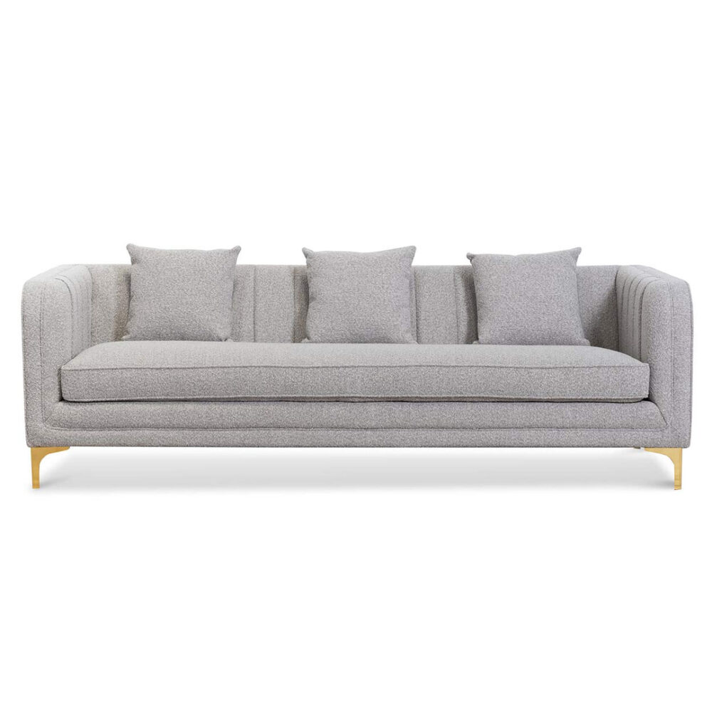 Scott 3 Seater Sofa - Ash Grey Boucle - Image 2