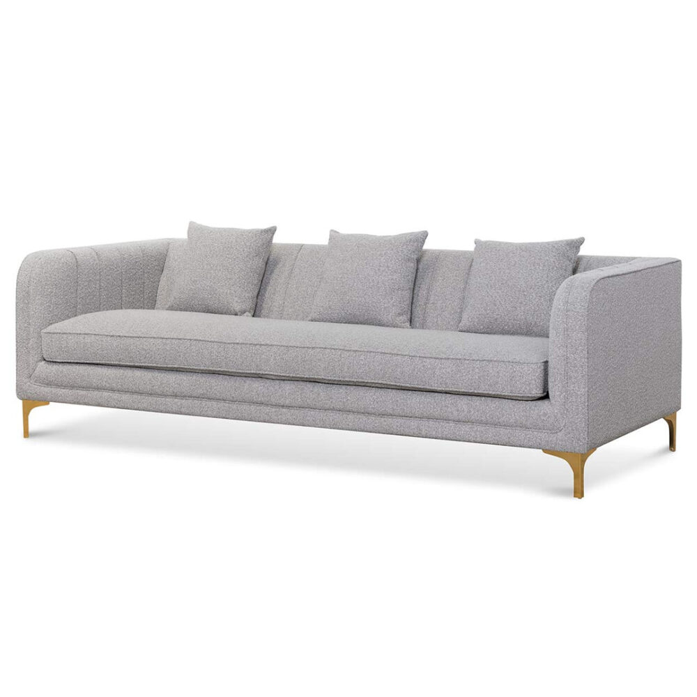 Scott 3 Seater Sofa - Ash Grey Boucle - Image 3