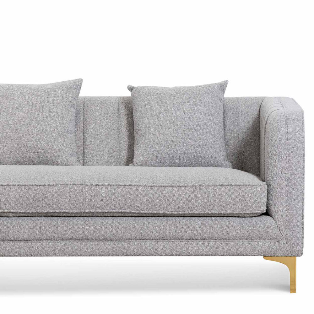 Scott 3 Seater Sofa - Ash Grey Boucle - Image 6