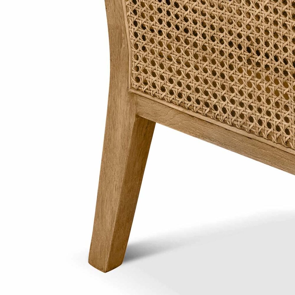 Ayala Rattan Arm Chair - Ivory White Boucle - Image 10