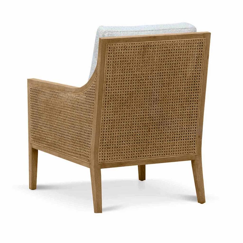 Ayala Rattan Arm Chair - Ivory White Boucle - Image 5