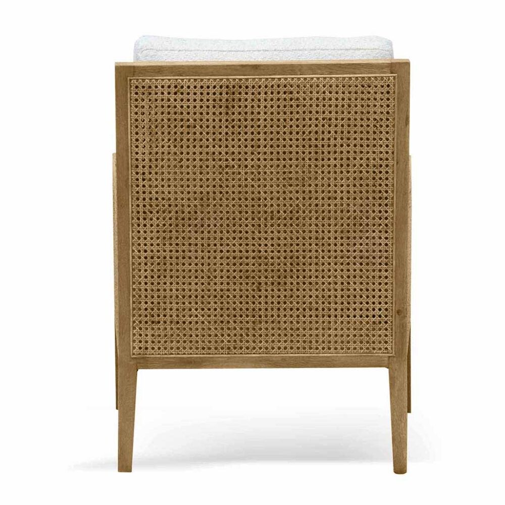 Ayala Rattan Arm Chair - Ivory White Boucle - Image 6