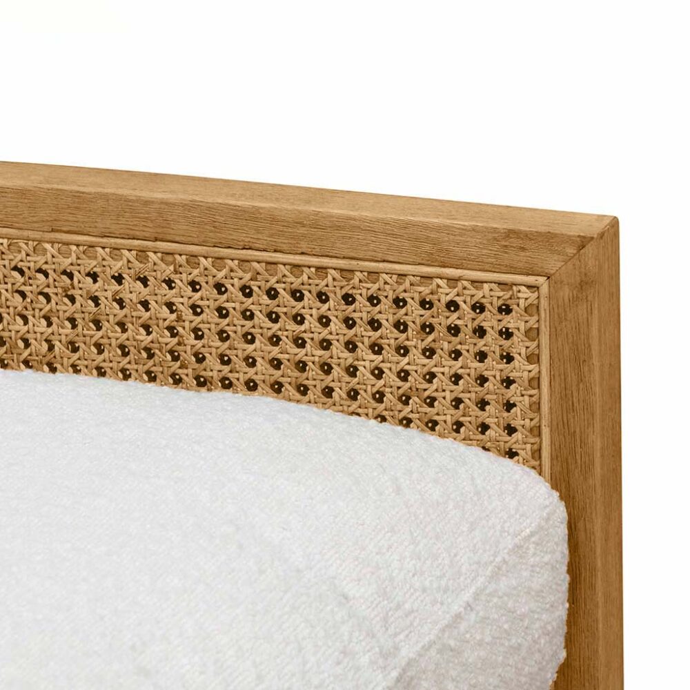 Ayala Rattan Arm Chair - Ivory White Boucle - Image 9