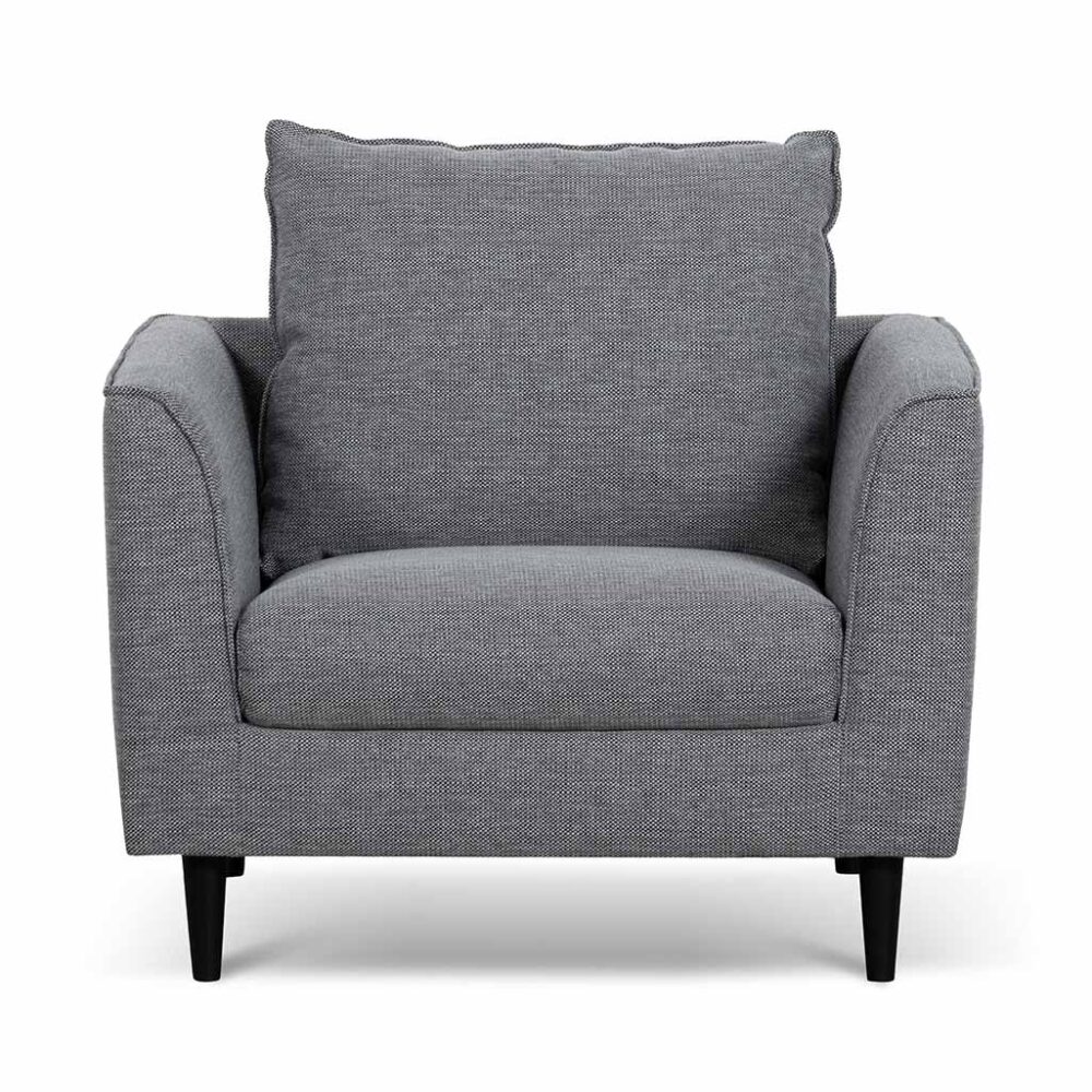 Kavan Fabric Armchair - Graphite Grey with Black Leg - Image 2