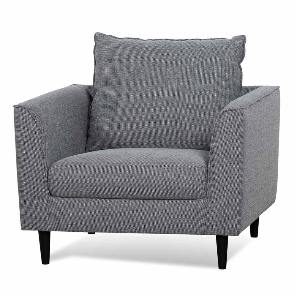 Kavan Fabric Armchair - Graphite Grey with Black Leg