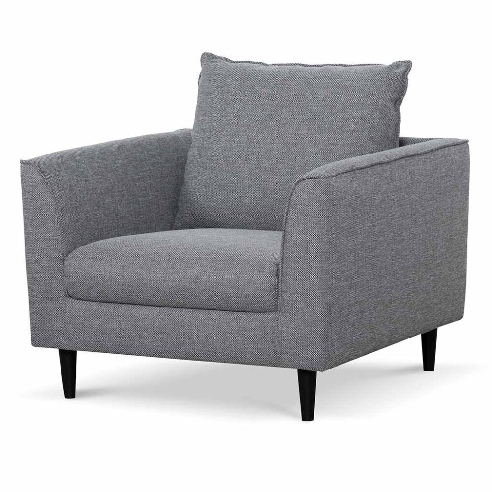 Kavan Fabric Armchair - Graphite Grey with Black Leg - Image 3