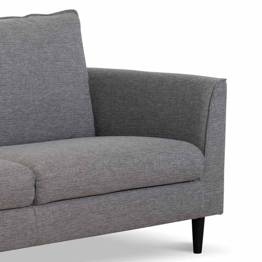 Kavan 3 Seater Fabric Sofa - Graphite Grey with Black Leg - Image 6