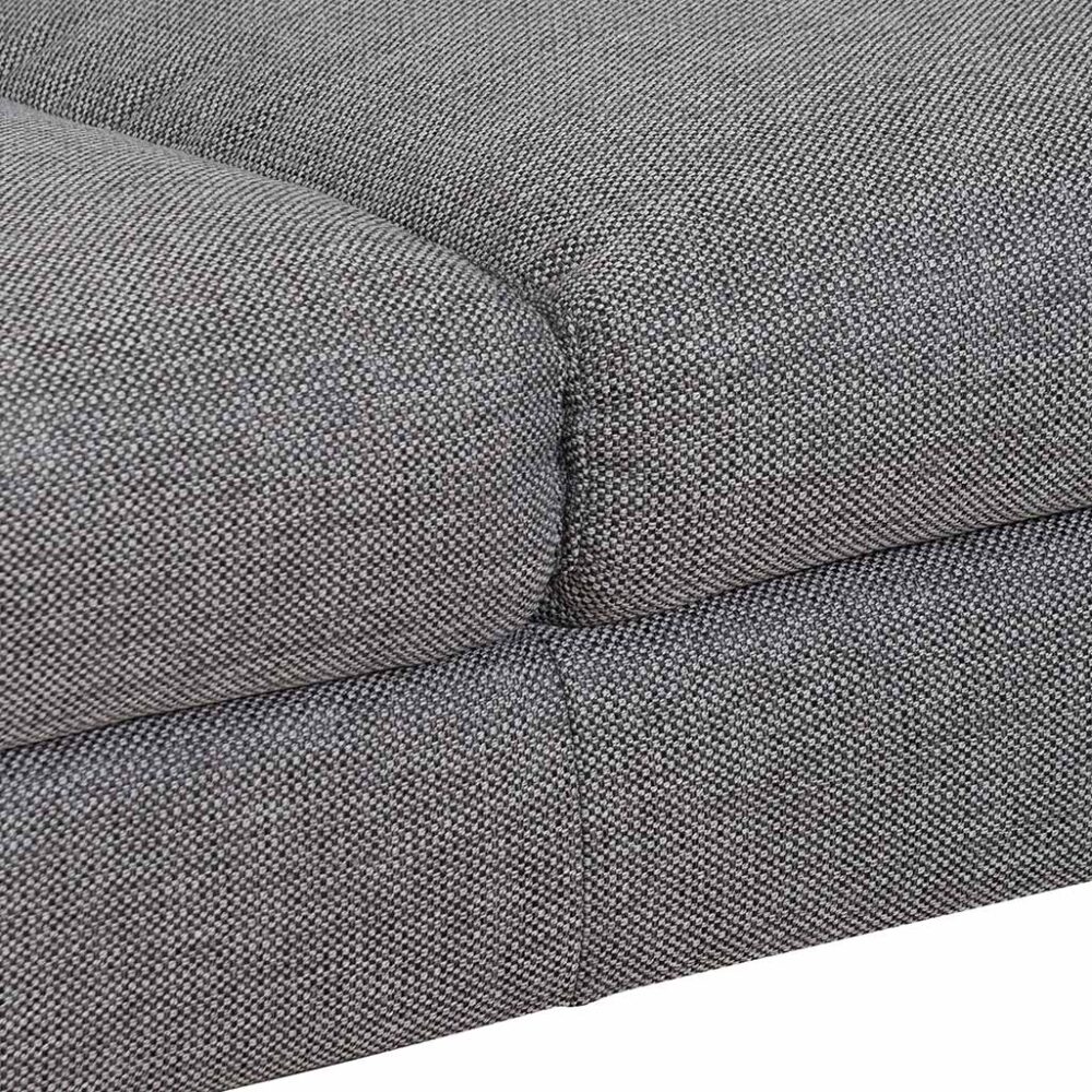 Kavan 3 Seater Fabric Sofa - Graphite Grey with Black Leg - Image 5