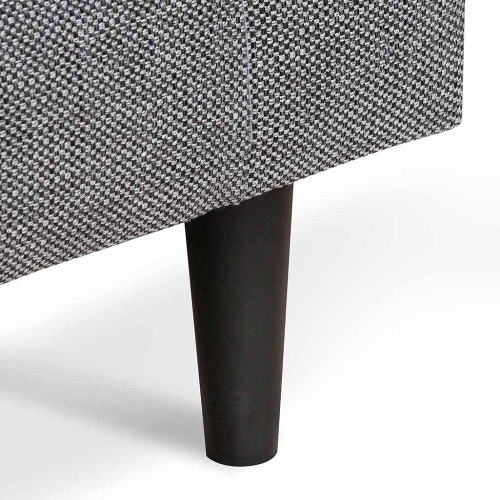 Kavan 3 Seater Fabric Sofa - Graphite Grey with Black Leg - Image 9