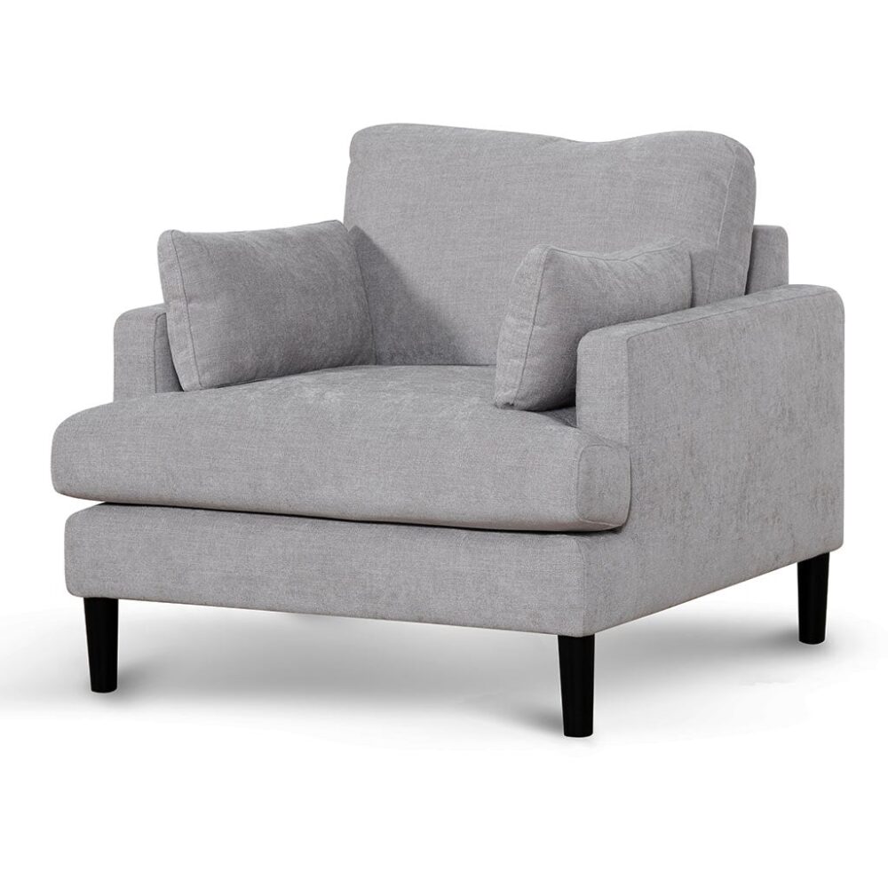 Zachery Fabric Armchair - Oyster Beige and Black Leg - Image 3