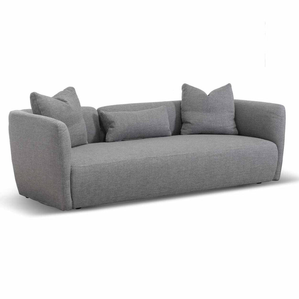 Willian 3 Seater Fabric Sofa - Noble Grey - Image 3
