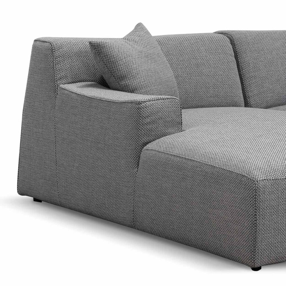 Marlin 3 Seater Left Chaise Fabric Sofa - Noble Grey - Image 4