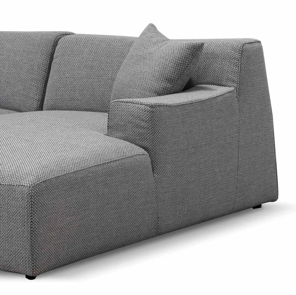 Marlin 3 Seater Right Chaise Fabric Sofa - Noble Grey - Image 13