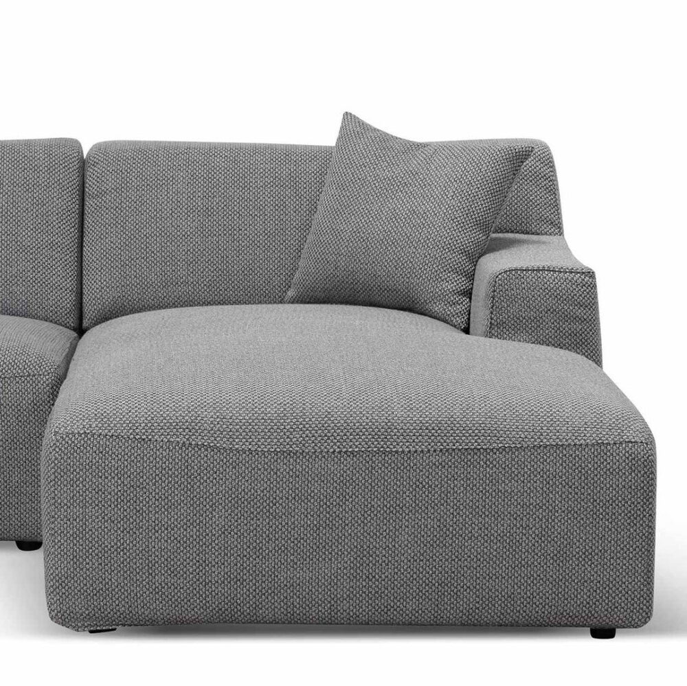 Marlin 3 Seater Right Chaise Fabric Sofa - Noble Grey - Image 11
