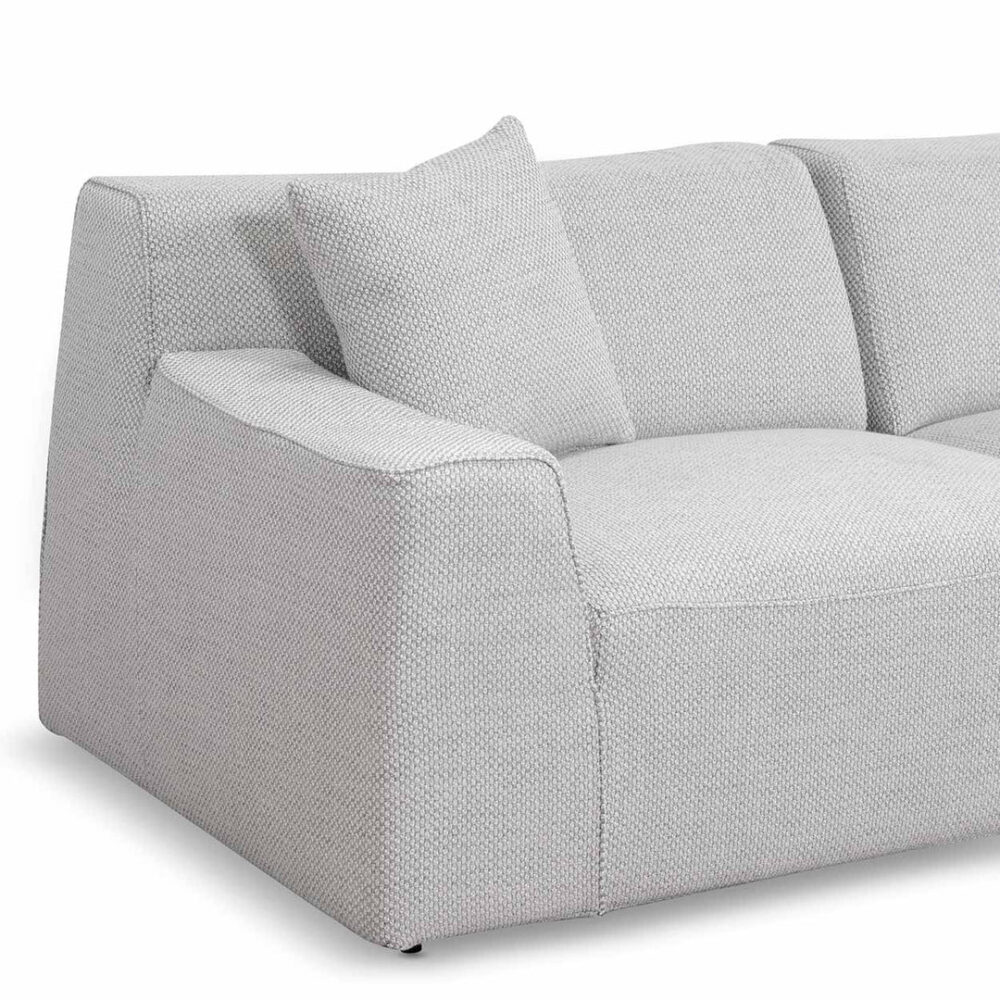 Marlin 3 Seater Right Chaise Fabric Sofa - Passive Grey - Image 4
