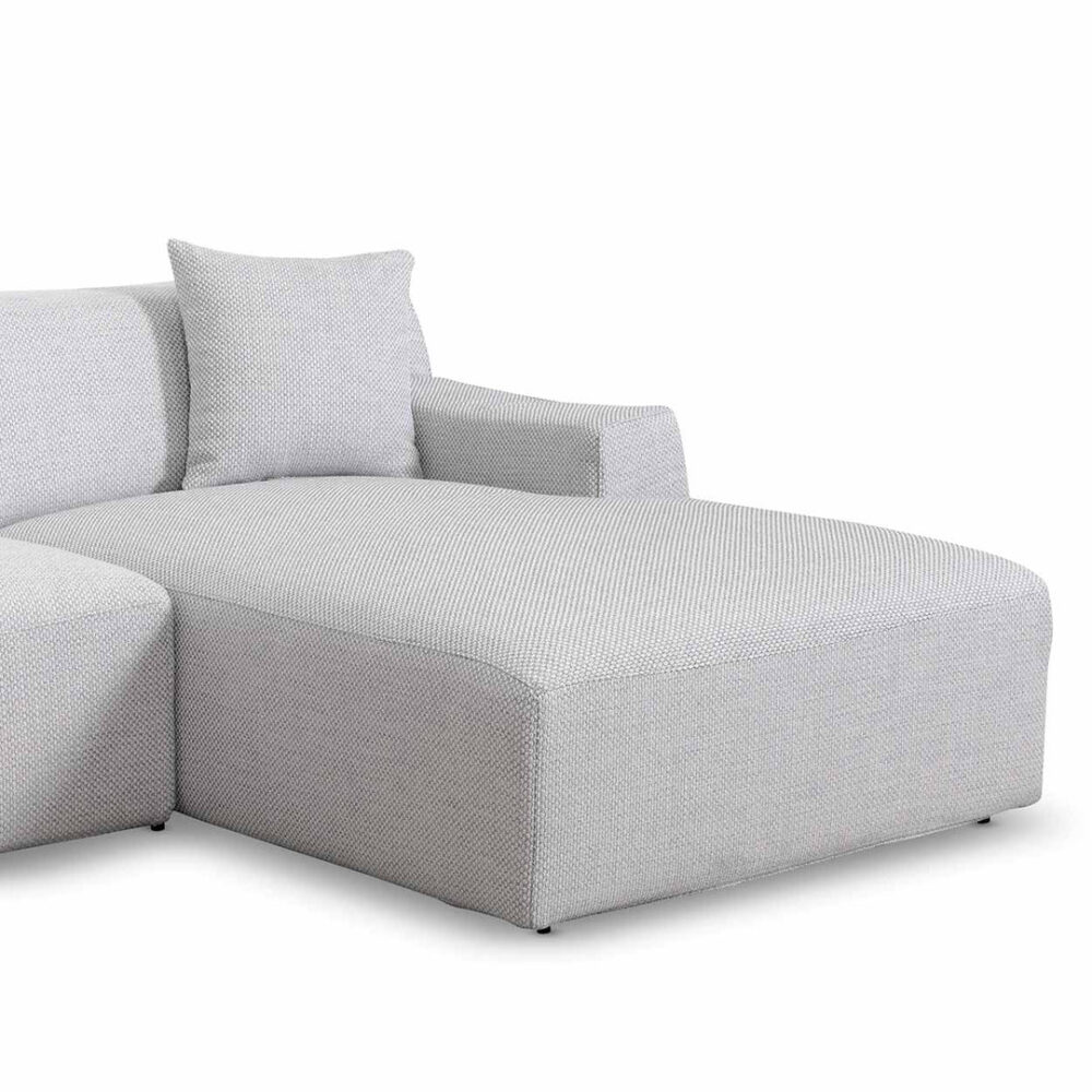 Marlin 3 Seater Right Chaise Fabric Sofa - Passive Grey - Image 9