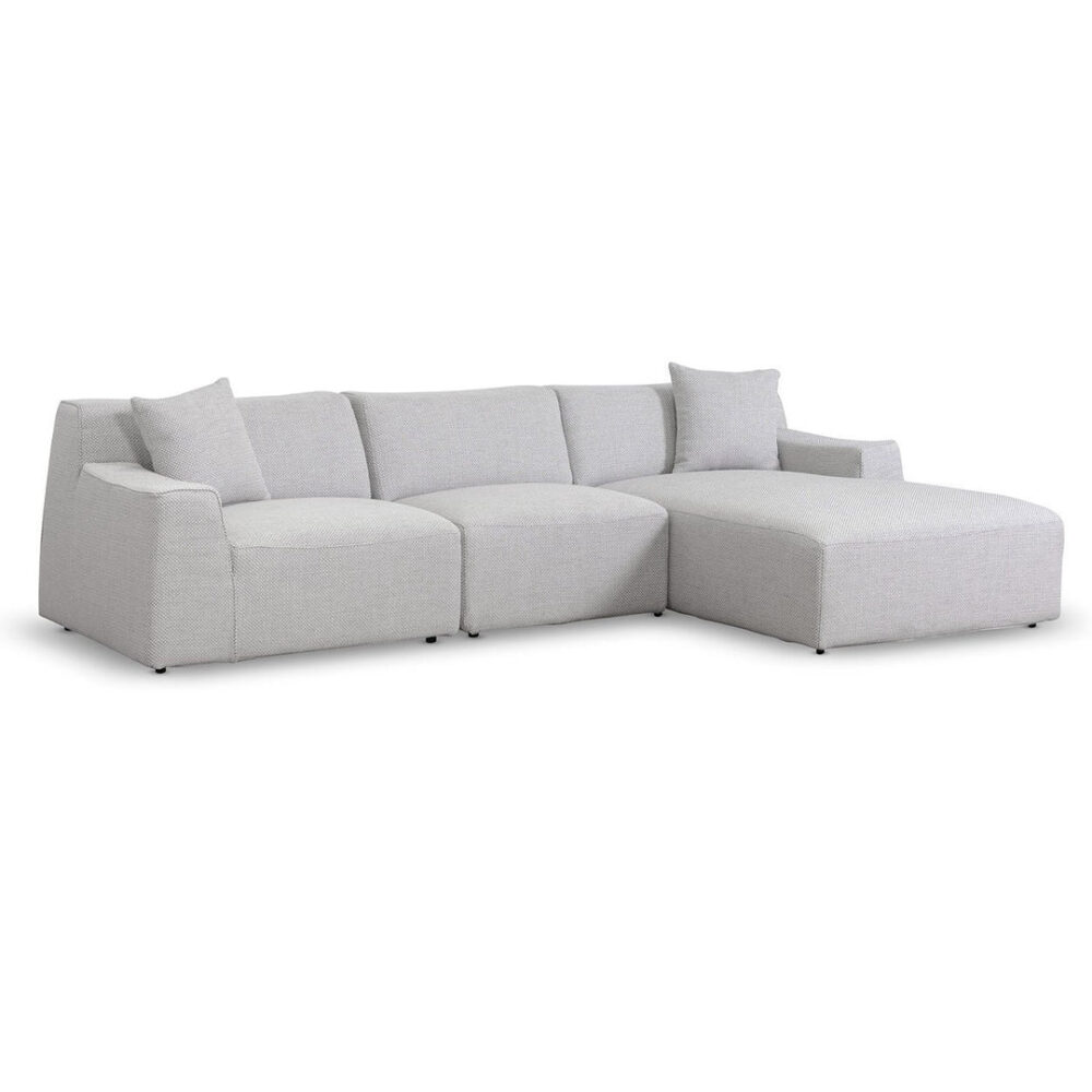 Marlin 3 Seater Right Chaise Fabric Sofa - Passive Grey - Image 3