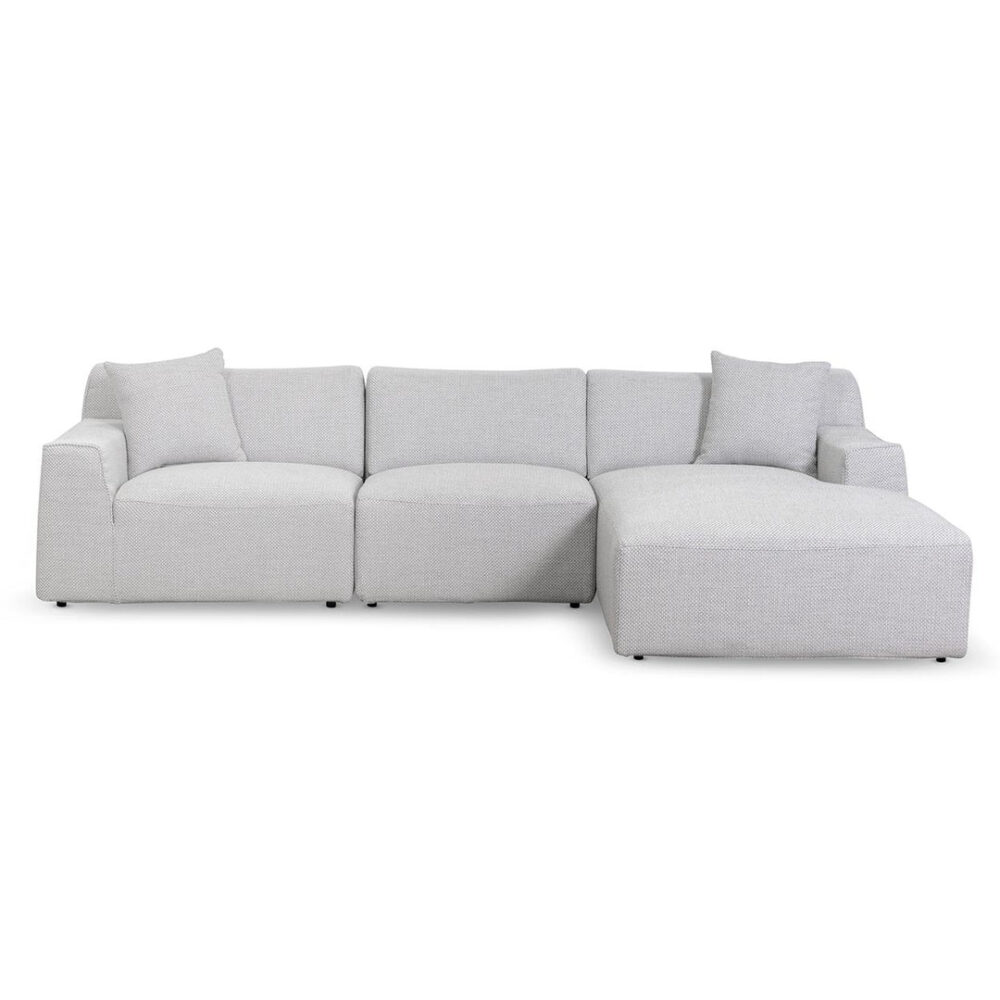 Marlin 3 Seater Right Chaise Fabric Sofa - Passive Grey - Image 2