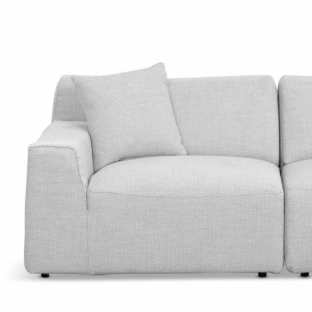 Marlin 3 Seater Right Chaise Fabric Sofa - Passive Grey - Image 5