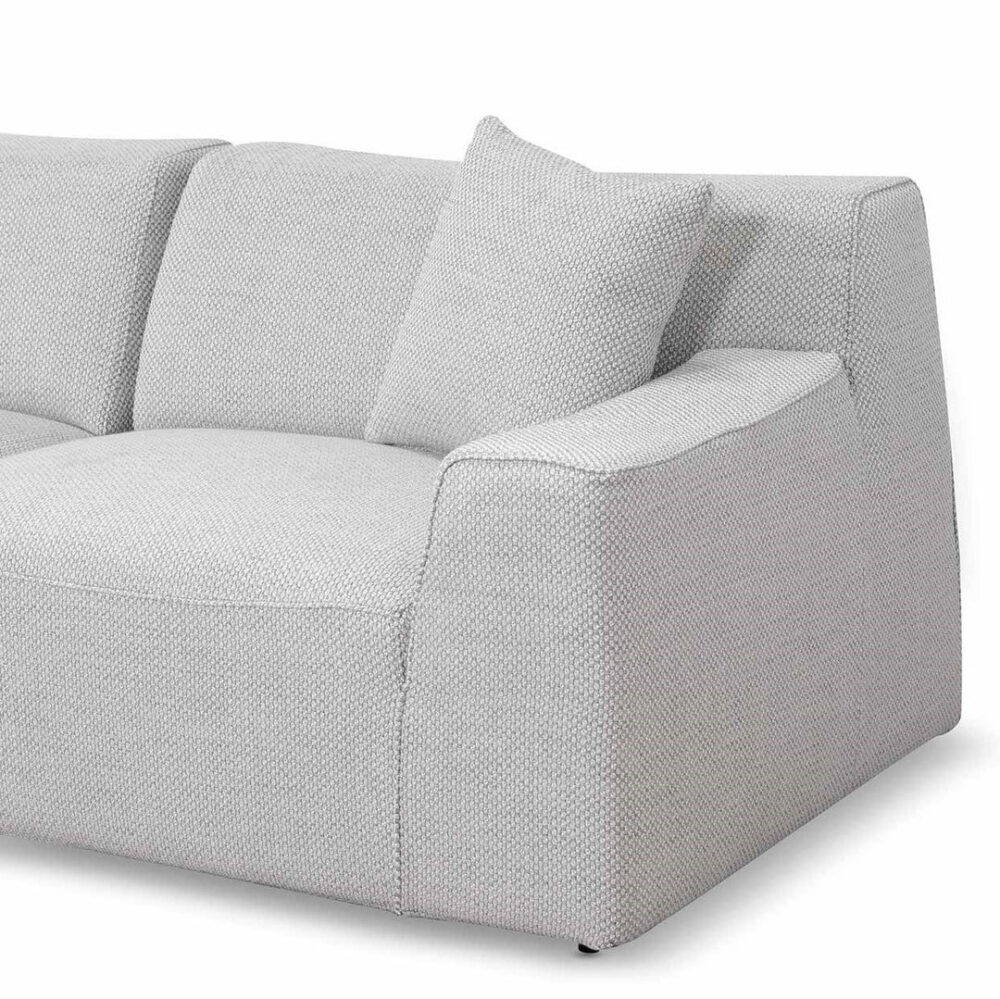 Marlin 3 Seater Left Chaise Fabric Sofa - Passive Grey - Image 11