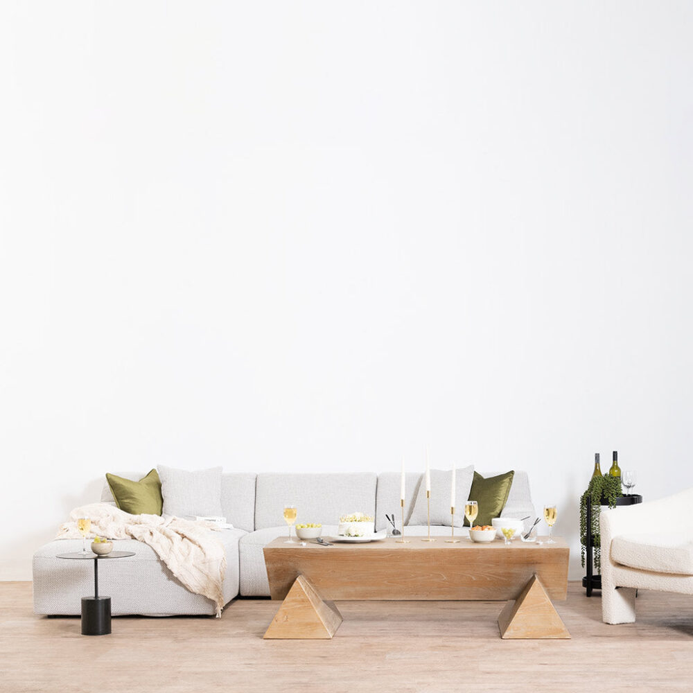 Marlin 3 Seater Left Chaise Fabric Sofa - Passive Grey - Image 2