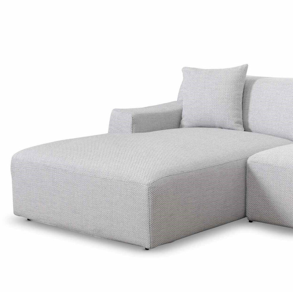 Marlin 3 Seater Left Chaise Fabric Sofa - Passive Grey - Image 6