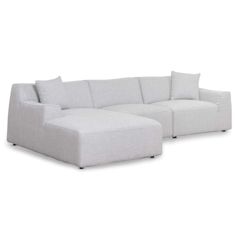 Marlin 3 Seater Left Chaise Fabric Sofa - Passive Grey - Image 5