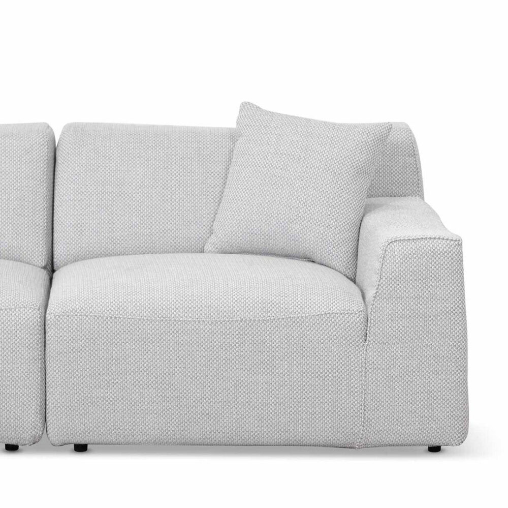 Marlin 3 Seater Left Chaise Fabric Sofa - Passive Grey - Image 12