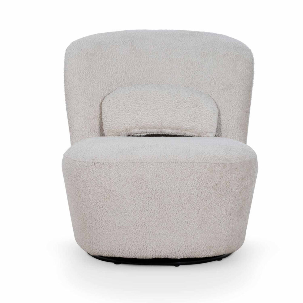 Zamora Swivel Lounge Chair - Ivory Teddy - Image 4