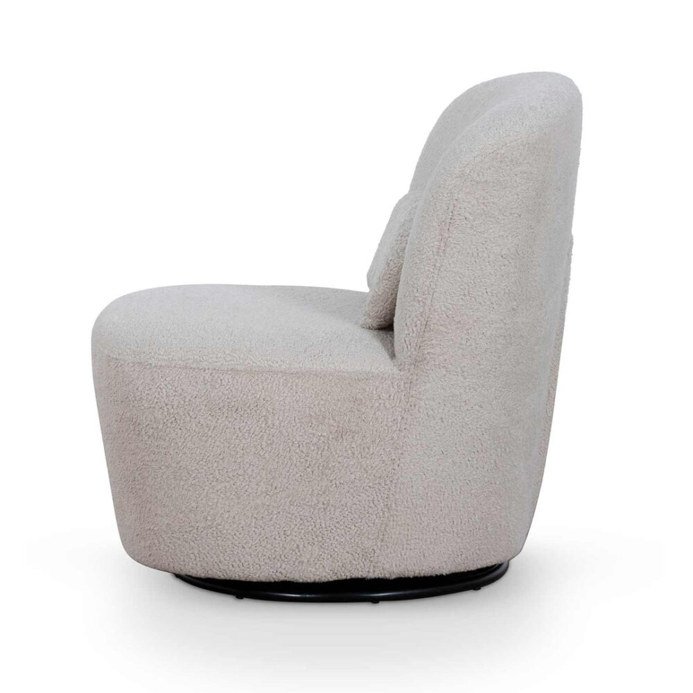 Zamora Swivel Lounge Chair - Ivory Teddy - Image 6