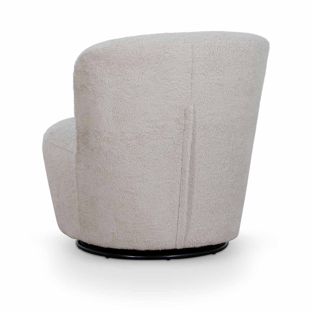Zamora Swivel Lounge Chair - Ivory Teddy - Image 7