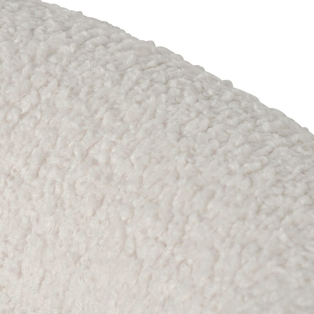 Walton Ivory White Sherpa Armchair - Black Legs - Image 12