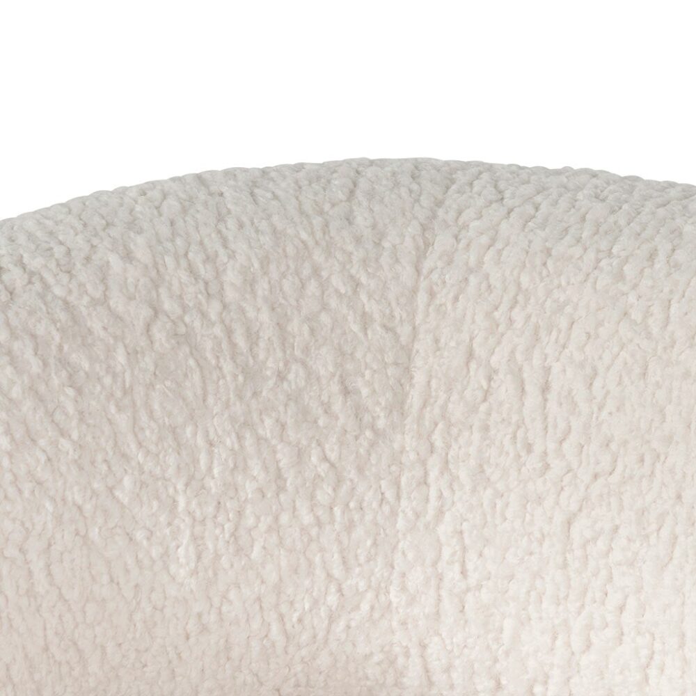 Walton Ivory White Sherpa Armchair - Black Legs - Image 10