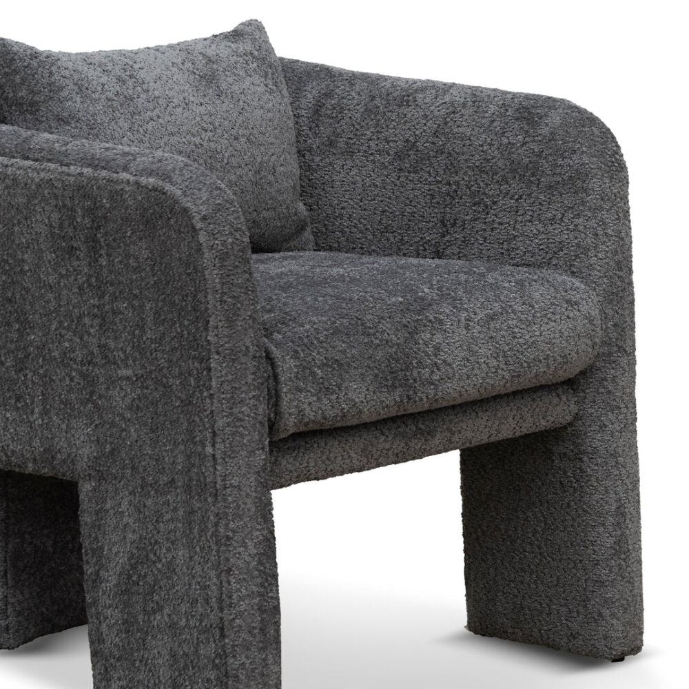Efren Fabric Armchair - Iron Grey - Image 7