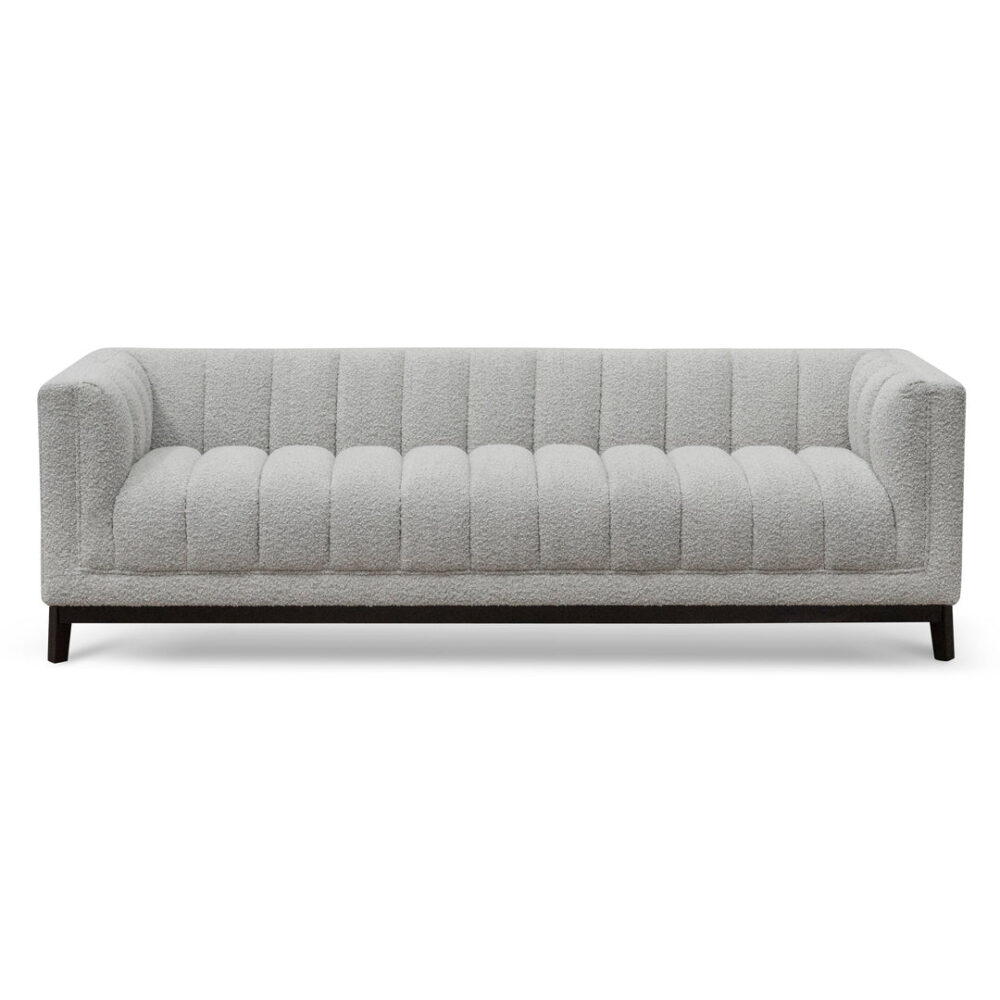 Judith 3 Seater Sofa - Light Grey Boucle - Image 3