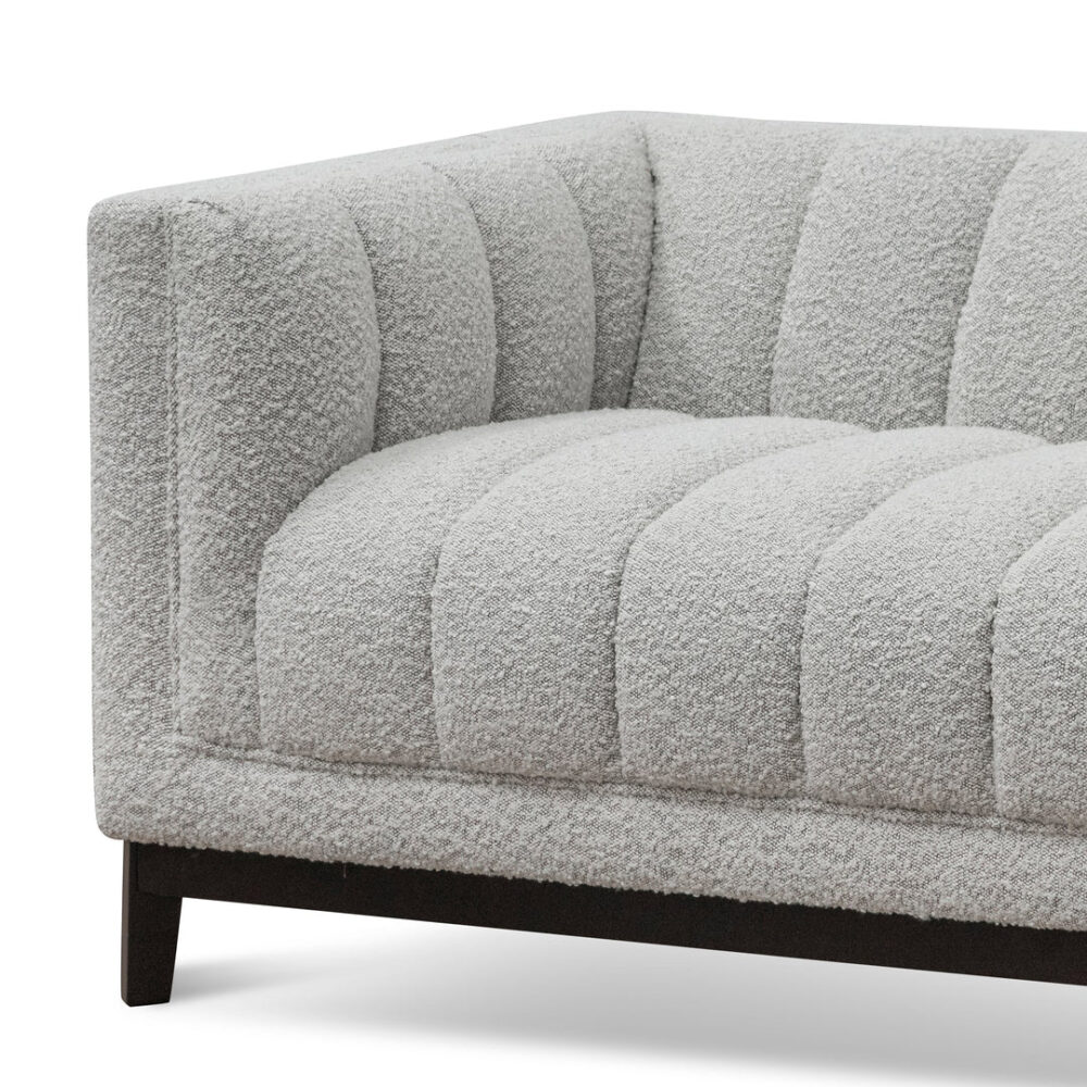 Judith 3 Seater Sofa - Light Grey Boucle - Image 5