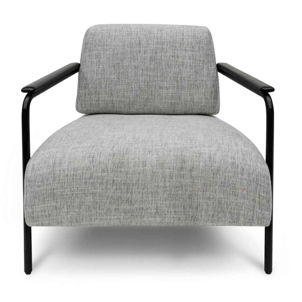 Constance Fabric Armchair - Light Spec Grey with Black Legs - Image 2