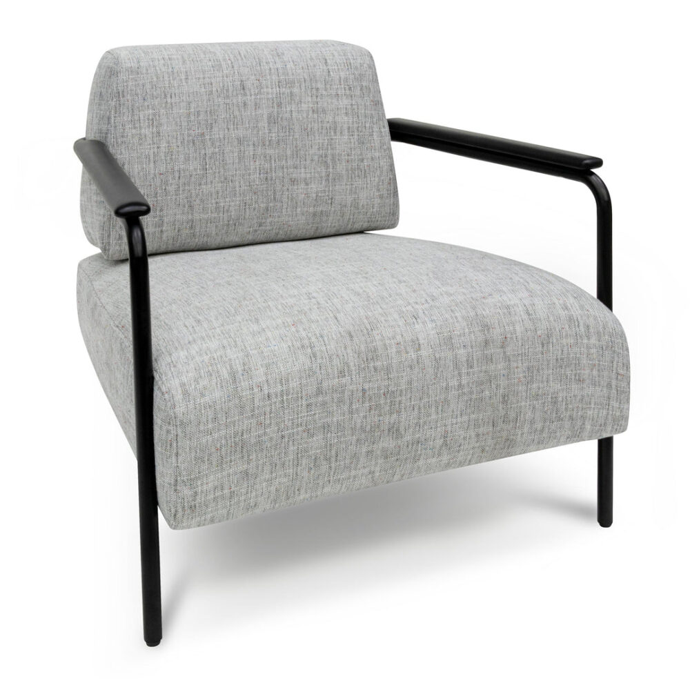 Constance Fabric Armchair - Light Spec Grey with Black Legs - Image 3