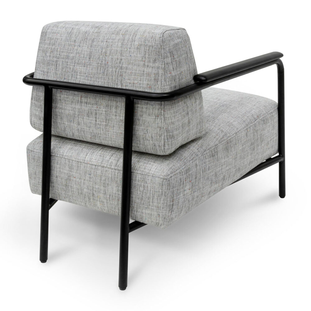 Constance Fabric Armchair - Light Spec Grey with Black Legs - Image 5