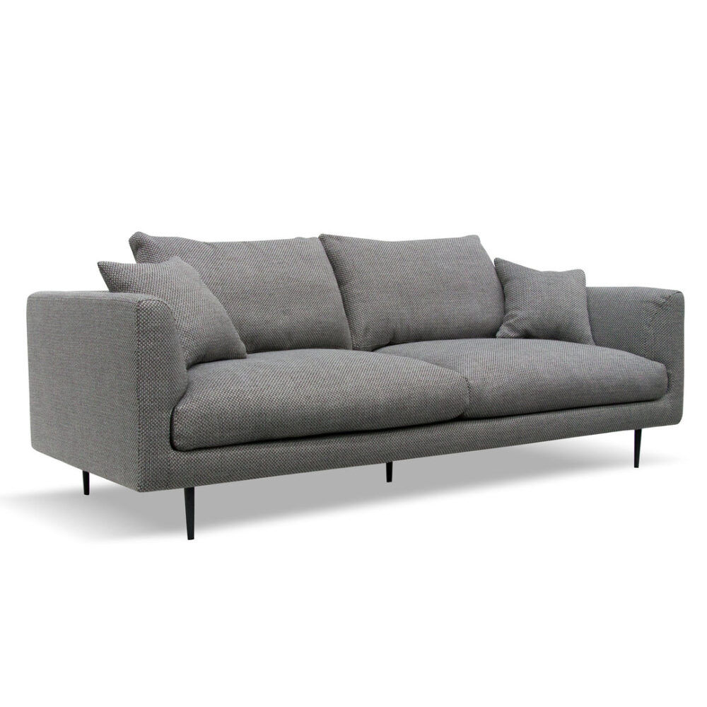Arlette 4 Seater Fabric Sofa - Noble Grey - Image 4