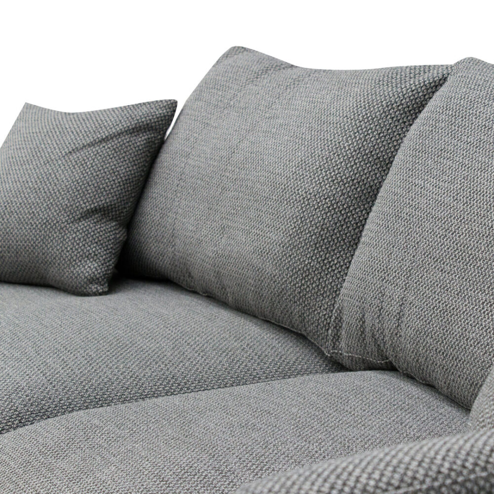 Arlette 4 Seater Fabric Sofa - Noble Grey - Image 6